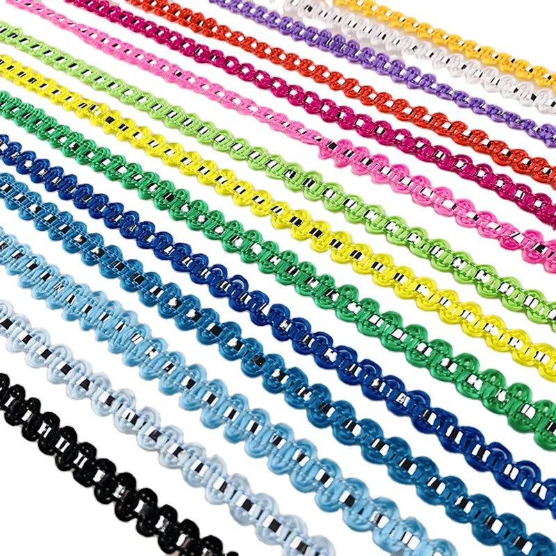 Cheap Wholesale 8mm 140m Bulk Lace Fabric DIY U-shape Edge Trimming Ribbon Braided Stage Clothing Tatting Lace Trim for Costume