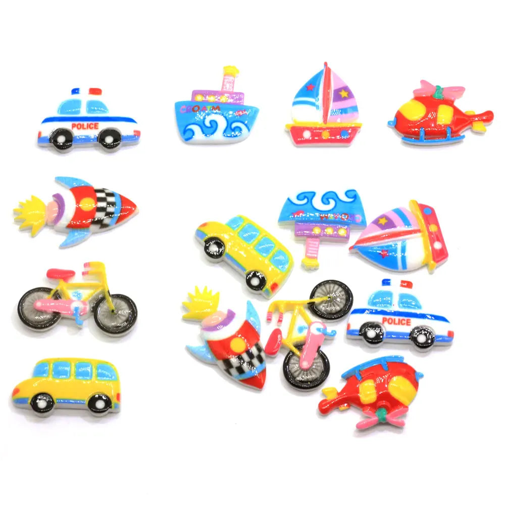 Supply Car Ship Airplane Resin Flatback Cabochon for DIY Craft Decorations Kids Toy DIY Beads