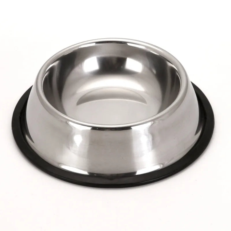 5 Available Sizes Double Layers Stainless Steel Dog Cat Puppy Pet Self Food Water Feeding Feeder Dish Bowl Supplies Accessories