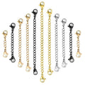 Stainless Steel 3/5/7.5/10cm Necklace Bracelet Extender Chain Connection Jewelry Accessories Lobster Clasps Extension Chain