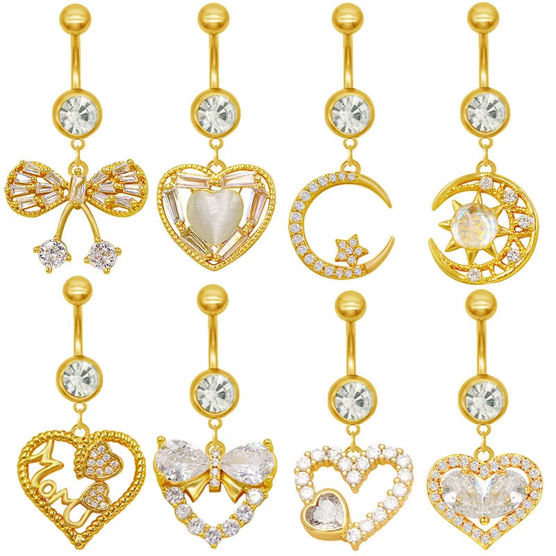 Stainless Steel Piercing Belly Piercing Belly Button Ring butterfly Jewelry Navel Rings Wholesale Piercing Jewelry