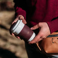 Wholesale Genuine Leather Beverage Holder Tea Mug Sleeve Custom Blank Crazy Horse Leather Coffee Cup Holder