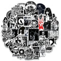 50Pcs Cool Metal Rock Music Band Graffiti Stickers for Guitar Laptop Phone Rock n Roll Classic Punk Sticker