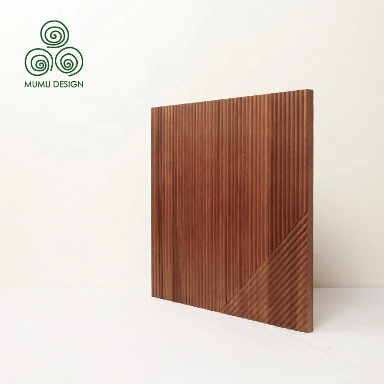 MUMU Slat 3D Corrugated Interior Wall Decoration Laminated Wood Material Fluted Timber Panels
