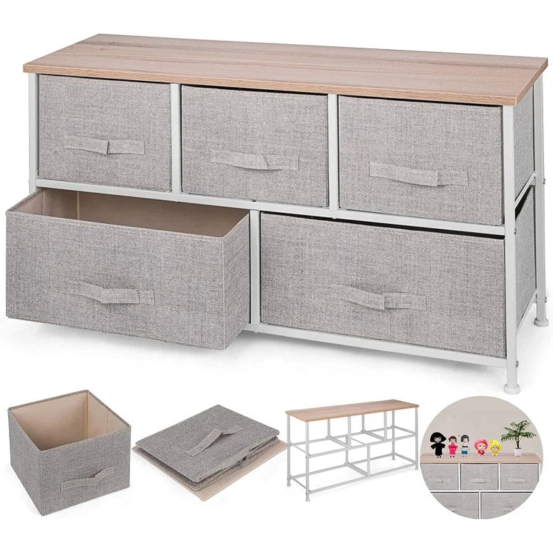 RTS Free Delivery Modern Style Fabric Organizer Unit Dresser Chest Storage Drawers Tower