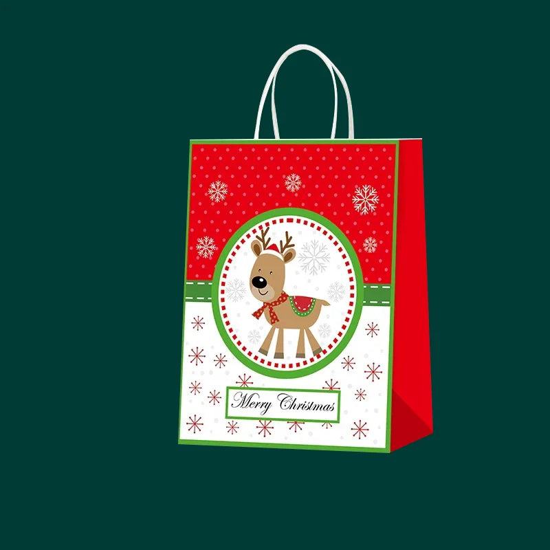 2025 Wholesale Custom Print Your Own Logo Luxury Merry Christmas Kraft Paper Gift Bags