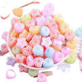 Mixed Love Heart Round Swirl Candy Resin Kawaii Accessories Scrapbooking Cabochon Flatback Decoration Craft Embellishment