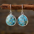 Elegant Retro Designer 18K Gold-Plated Natural Turquoise Stone Drop Earrings for Women Hypoallergenic Fashion Jewelry