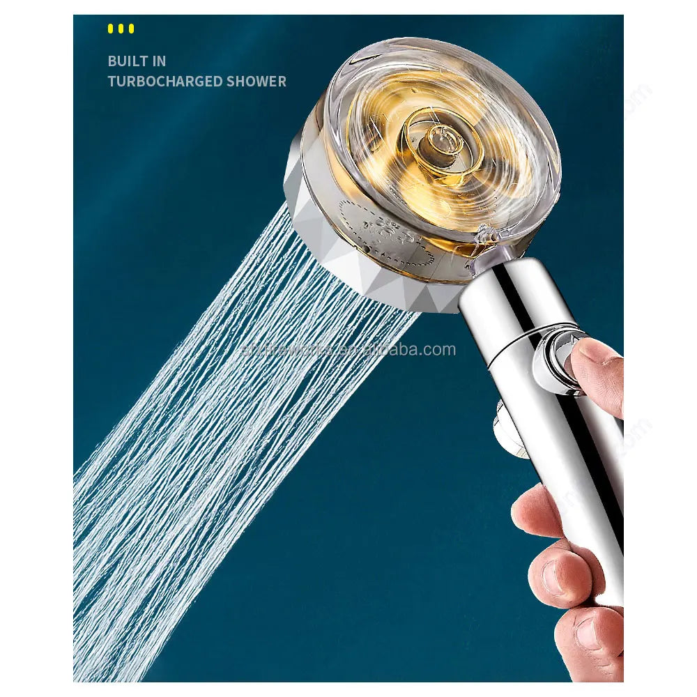 Bathroom Accessories Bath Shower Head Faucet Diamond Design Luxury Water Saving Flow Fan Abs Rain High Pressure Spray Home Hotel