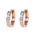 Custom 18k Gold  Ear Clip Lab Grown Round Diamond  Hoop Huggies Earrings