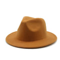 Classic Kids Felt Fedora Hat Wide Brim Adjustable Jazz Panama Hat Girls Boys Vintage Party Outdoor Beach Holiday Cap