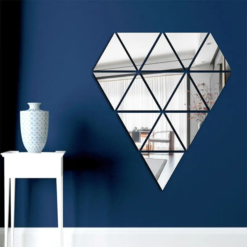 Acrylic Triangle Combination Mirror Wall Sticker DIY Three-dimensional Self-adhesive Living Room Room Wall Decoration Wall Stick