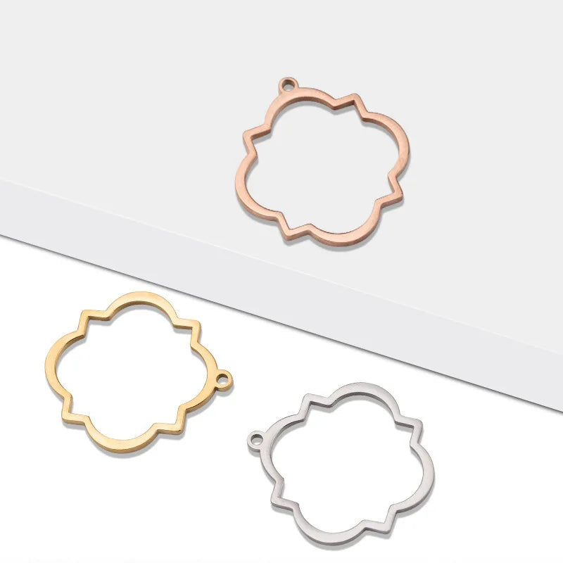 BASQUESUN Factory Wholesale Hot Selling Mirror Stainless Steel Retro Geometry DIY Irregular Customizable Pendant Accessories
