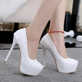 Fashion Woman Women's White High Heels Red Stiletto Platform White Wedding Shoes Foreign Trade Plus Size High Heels Wedding Shoe