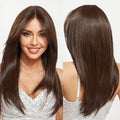 Japanese Fiber 13x 6 Lace Front Wig Brown Highlight Synthetic Long Straight Wig Highest Grade Soft Hair 180 Density