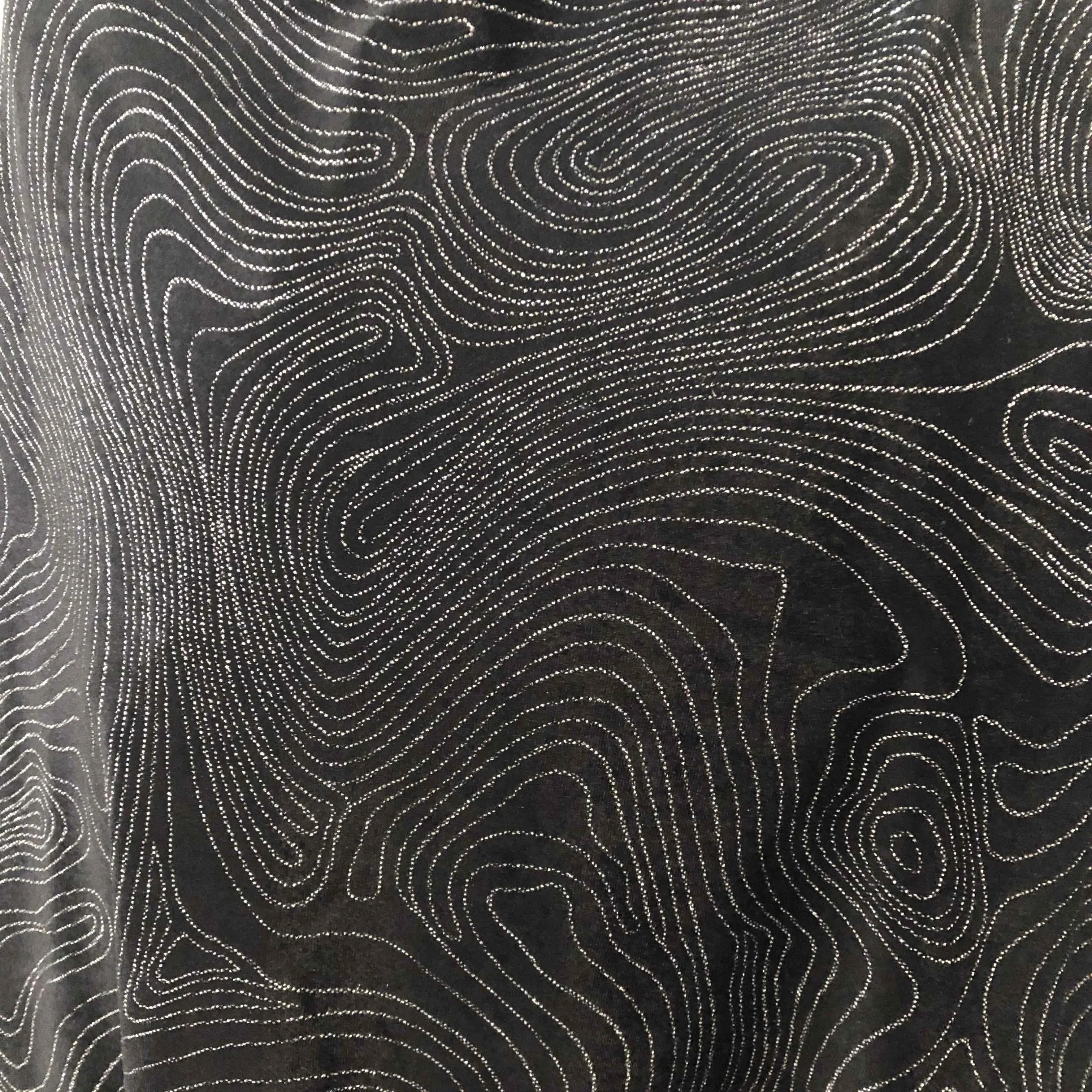 Fashion New Design Korean Polyester Spandex Stretch Abstract Silver Glitter Velvet Velour Fabric for Women Wear Dress