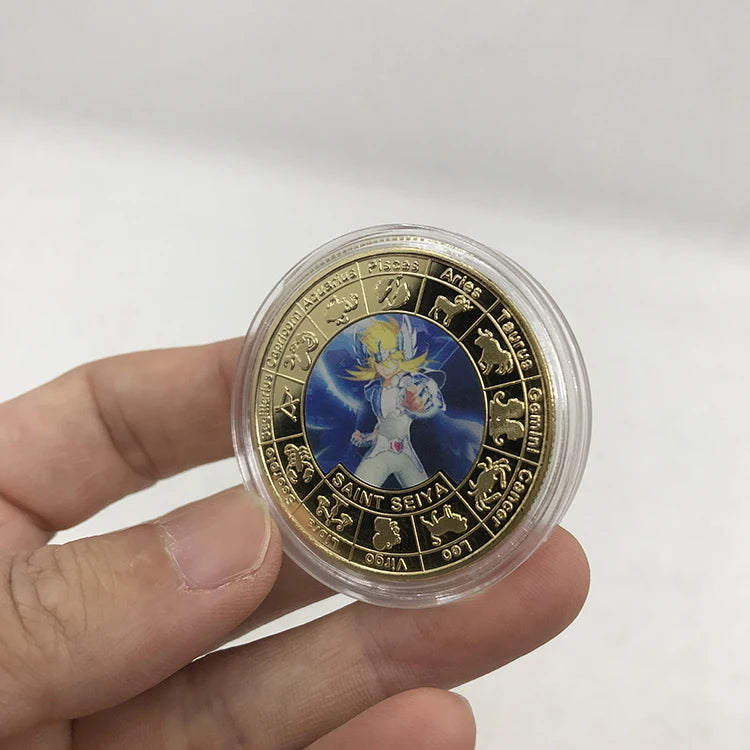 Custom Made 5 Types Japanese Anime Saint Seiya Metal Gold Commemorative Coin