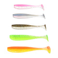 NewBility Cheap 5cm 5.5cm 6cm 6.5cm 7cm Baits Fishing Lure Leurre Shad Double Color Bait T Tail Wobblers Soft Lures