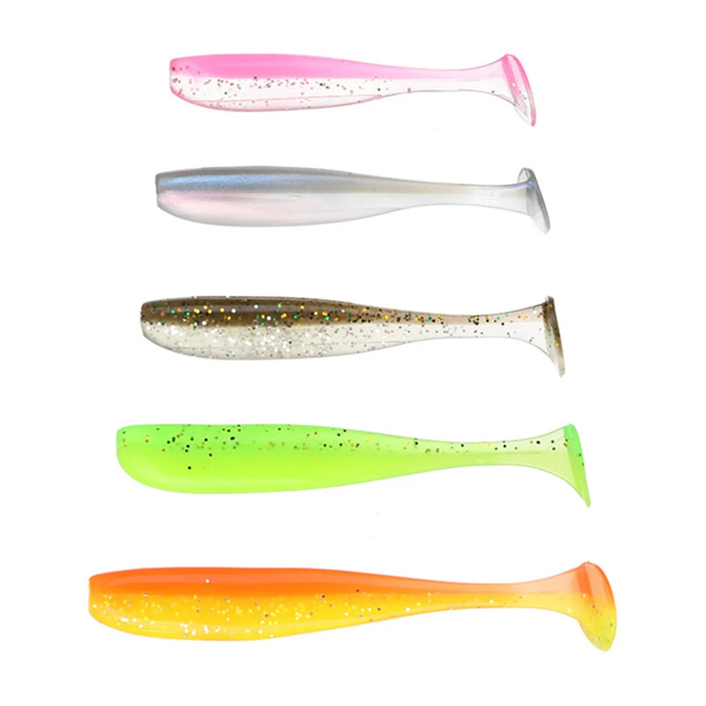 NewBility Cheap 5cm 5.5cm 6cm 6.5cm 7cm Baits Fishing Lure Leurre Shad Double Color Bait T Tail Wobblers Soft Lures