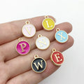 Gold Plated 26 Alphabet Alloy Enamel Pendant Single Letter Charms for Children's Jewelry Oil Drop Alloy Metal Tags Unique Design