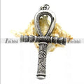 Simple Vintage Egyptian Coptic Ankh Modalen Serenity Prayer Stainless Steel Pendant Cross Pendant Necklace