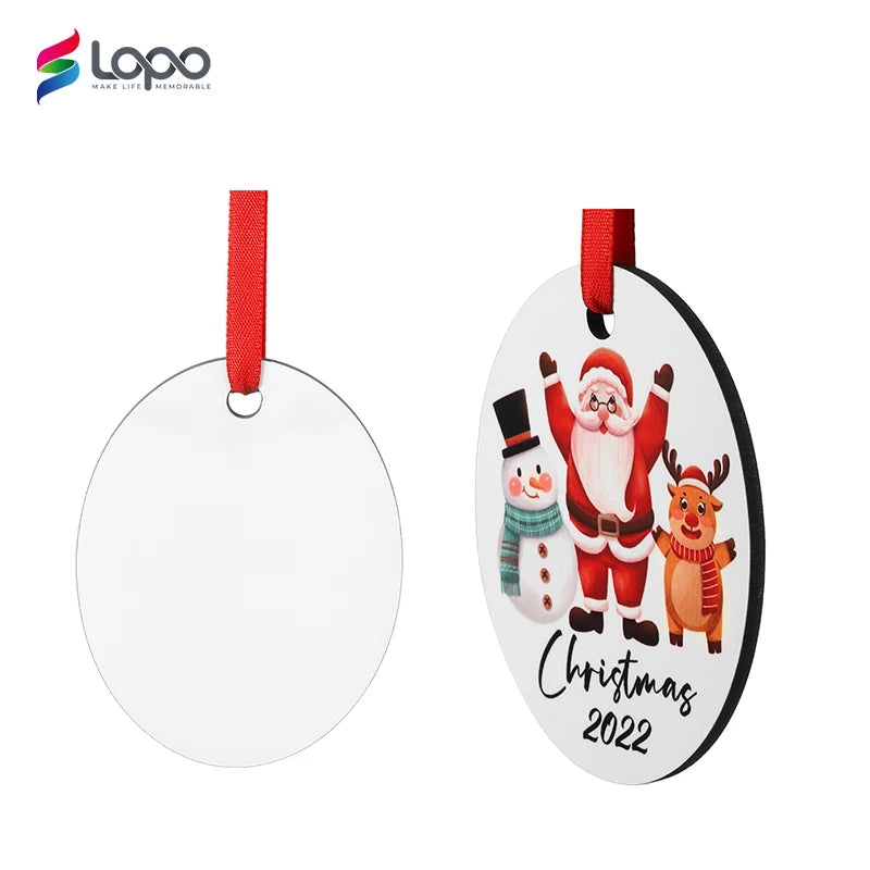 Factory Wholesale Wood Snowflower Two Sided White Glossy Custom MDF Sublimation Blank Snowflower Ornaments