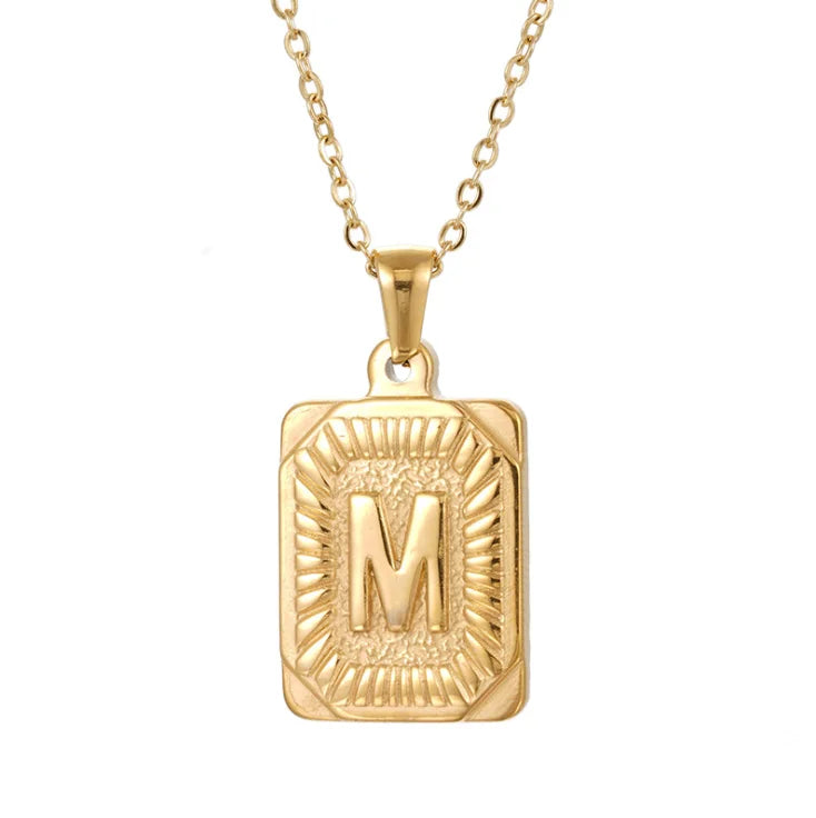 Non Tarnish Free Jewelry 18K Gold Plated Number 26 Capital A-Z Letter Pendant Necklaces for Women Men Boys Football/Soccer