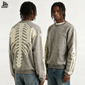 Custom Oversized Streetwear Bone Skeletal Printed Sweatshirt for Men