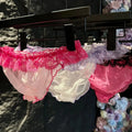 Factory Direct Sexy Panties Female Seductive Sweet Cool Color Collision Lace Low Waist Half Package Hip Female Panties