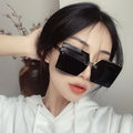 Vintage Square Big Frame Rimmed Sunglasses Oversize Sandbeach Women Men PC Material Sun Protection Outdoor Sunglasses