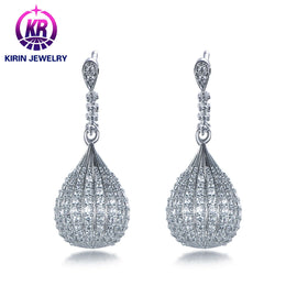 Handmade Gold Earrings with Exquisite Droplet Shaped Zircon and Zirconia Trendy Design for Engagement for Children