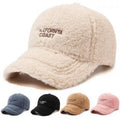 OEM 6 Panel Custom Letter Embroidery Logo Plush Warm Winter Outdoor Baseball Cap Wholesale Fahion Unisex Metal Buckle Sports Hat