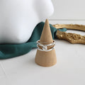 Double Band Link Design Ring 925 Sterling Silver Women Adjustable Retro Style Jewelry Wholesale Custom