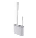TPR Small Gap Toilet Brush with Holder Flat Soft Silicone Bathroom Corner Cleaning Brush Everyday Household Hand-Hand Tool