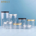 BORUI Food Grade Durable Plastic Transparent Storage Jars 100ml to 1000ml for Cake Sugar Snack Storage