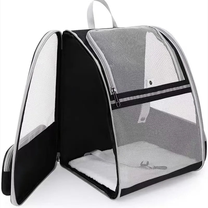 Pet Backpack Backpack Suitable for Small Cats and Dogs Breathable Design Seat Belt Buckle Support Foldable Pet Backpack