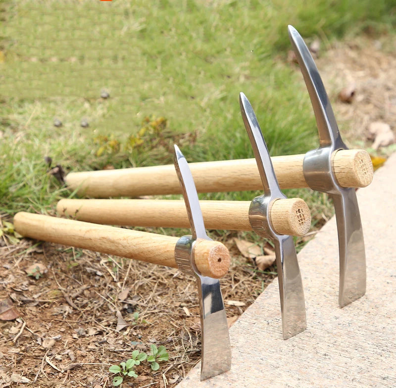 Hot Sale Double Head Hoe Multipurpose Garden Tool for Seeding and Soil Turning Wood Handle with Durable Construction