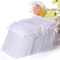MU Cheap White Gift Organza Bag Jewelry Packaging Organza Pouches Mini Candy Organza Bag Drawstring Bag