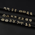 Trendy Fine Jewelry 925 Sterling Silver Stud Earring Symbol Silver Zodiac Sign Astrology Horoscope Gold Plated