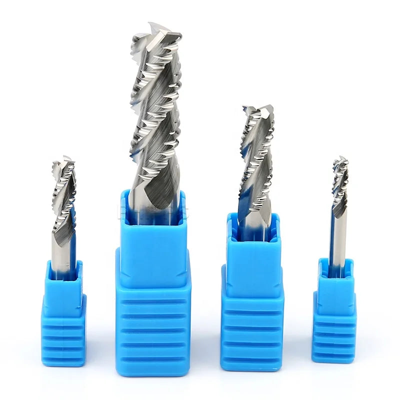 4mm Rough Cut Type Tungsten Carbide Cutter CNC Cobalt Roughing Flat End Mill 3 Flute Roughing Endmill for Aluminum