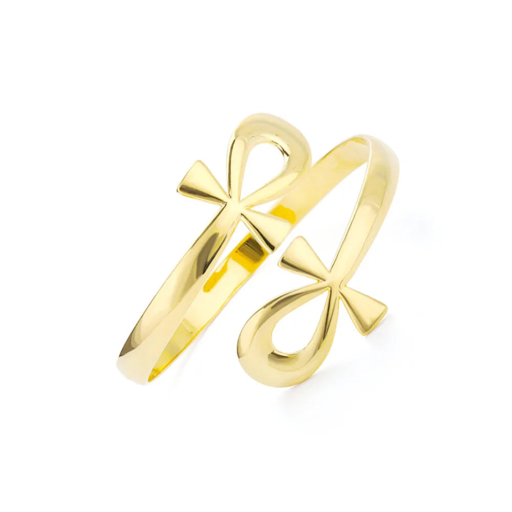 Wholesale Fashion Stainless Steel Waterproof Allah Charm Cross Open Bangle for Women Supplier