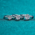 Classic Diamond Test Past Brilliant Cut 0.5-5 Carat D Color Moissanite Wedding Ring Silver 925 Original Sparkling Gemstone Rings