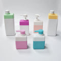 Recyclable Biodegradable Square HDPE Plastic Lotion & Facial Cleanser Pump Bottles 200ml/300ml/500ml with Silk Screen Printing