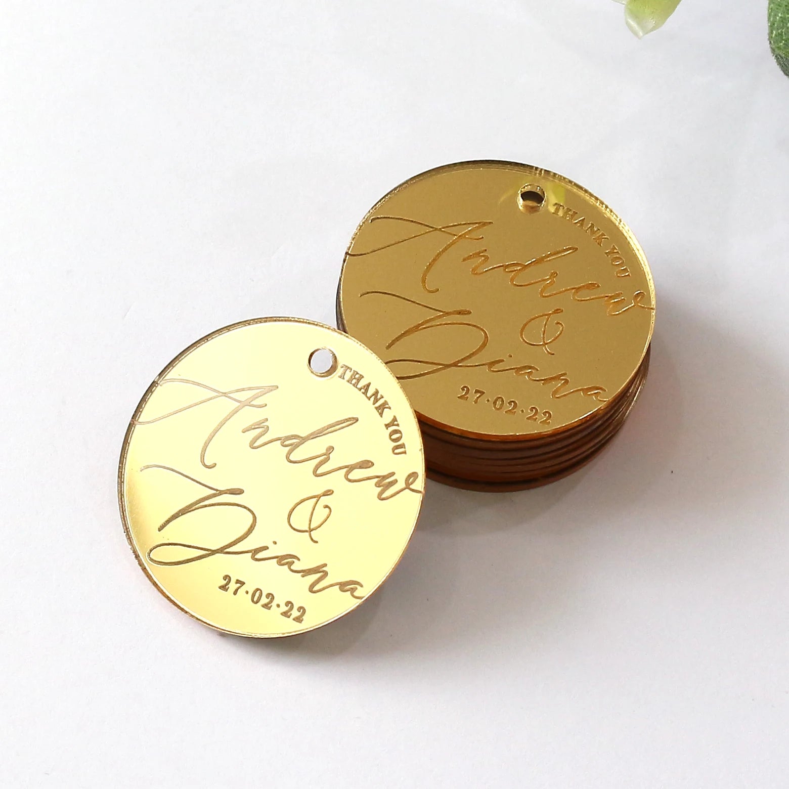 Wholesale Gold Mirror Acrylic Card Clothing Labels Decorative Senior Brand LOGO Acrylic Hang Tags