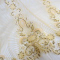HY0698 New Gold Sequins Lace Fabric With Beads African Black Tulle Fabric for Wedding Dress