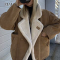 New Wholesale Short Plus Size Suede Leather Teddy Fur Coat Warm Winter Women's Faux Fur Coat Jacket