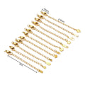 Wholesale 18K Gold Plated Stainless Steel Extended Tail Chains Lobster Clasps Connectors DIY Jewelry Making Accessories Findings