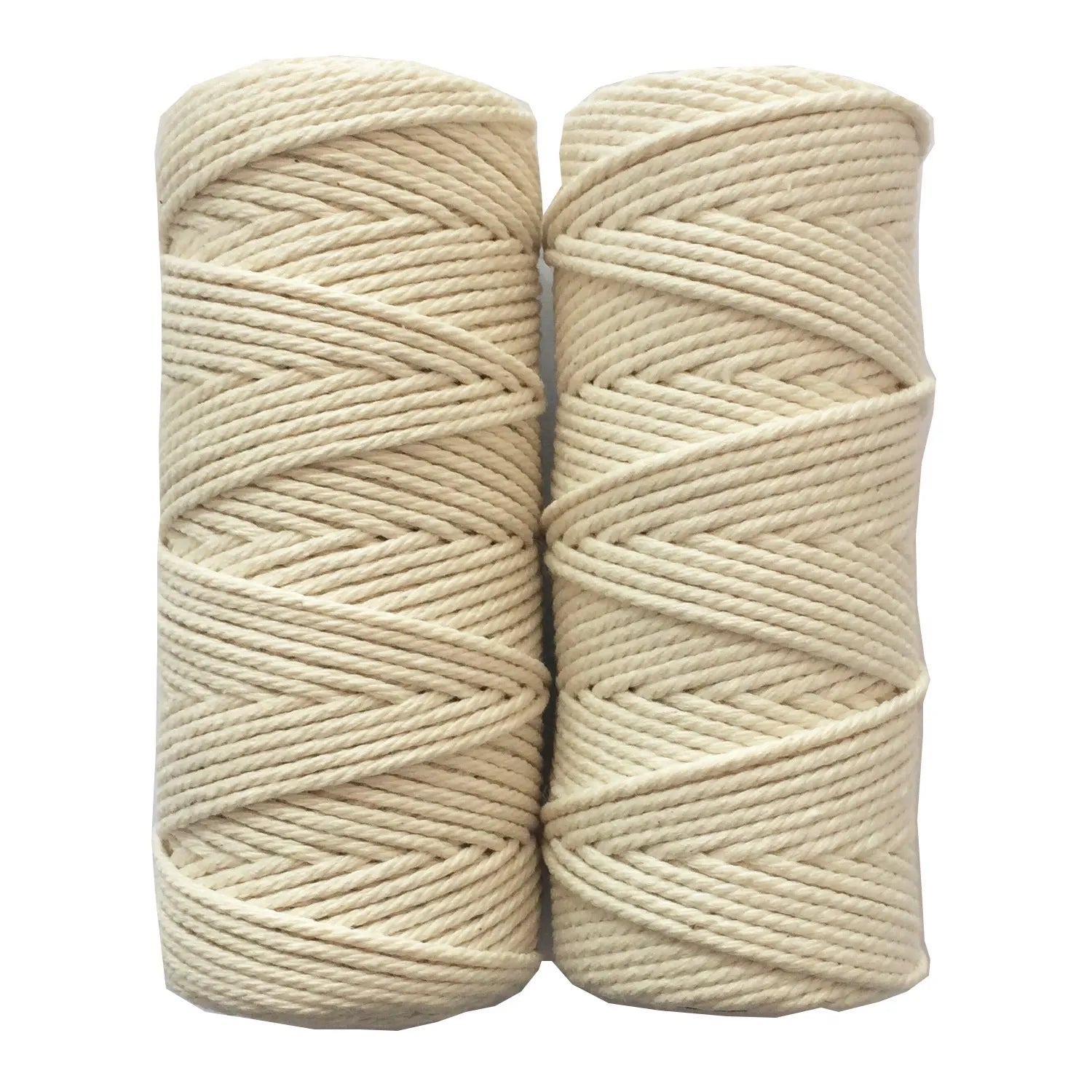 100m Macrame Cotton Cord 3mm 3 Strands Twisted for DIY Tapestry and Packaging Ropes