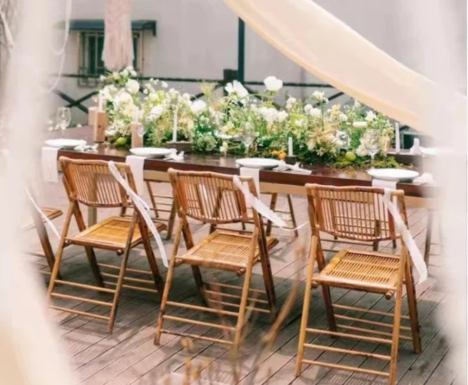 Popular Handcrafted Modern Luxury Outdoor Bamboo Rattan Folding Chair for Hotel Garden Living Room Dining Balcony Beach