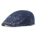 Spring Autumn Jeans Beret Hat Men Women Casual Unisex Washed Denim Beret Cap Fitted Sun Cabbie Flat Cap Newsboy